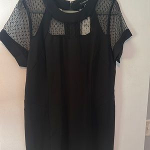 NWT Lane Bryant Black Semi Sheer Polka Dot Sheath Dress